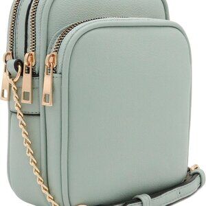 Multi Pocket PU Leather Casual Medium Crossbody Bag with Adjustable Strap